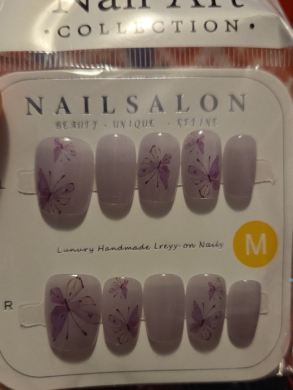 ♥️2 For $25♥️Lavender Butterfly Press-On Nails